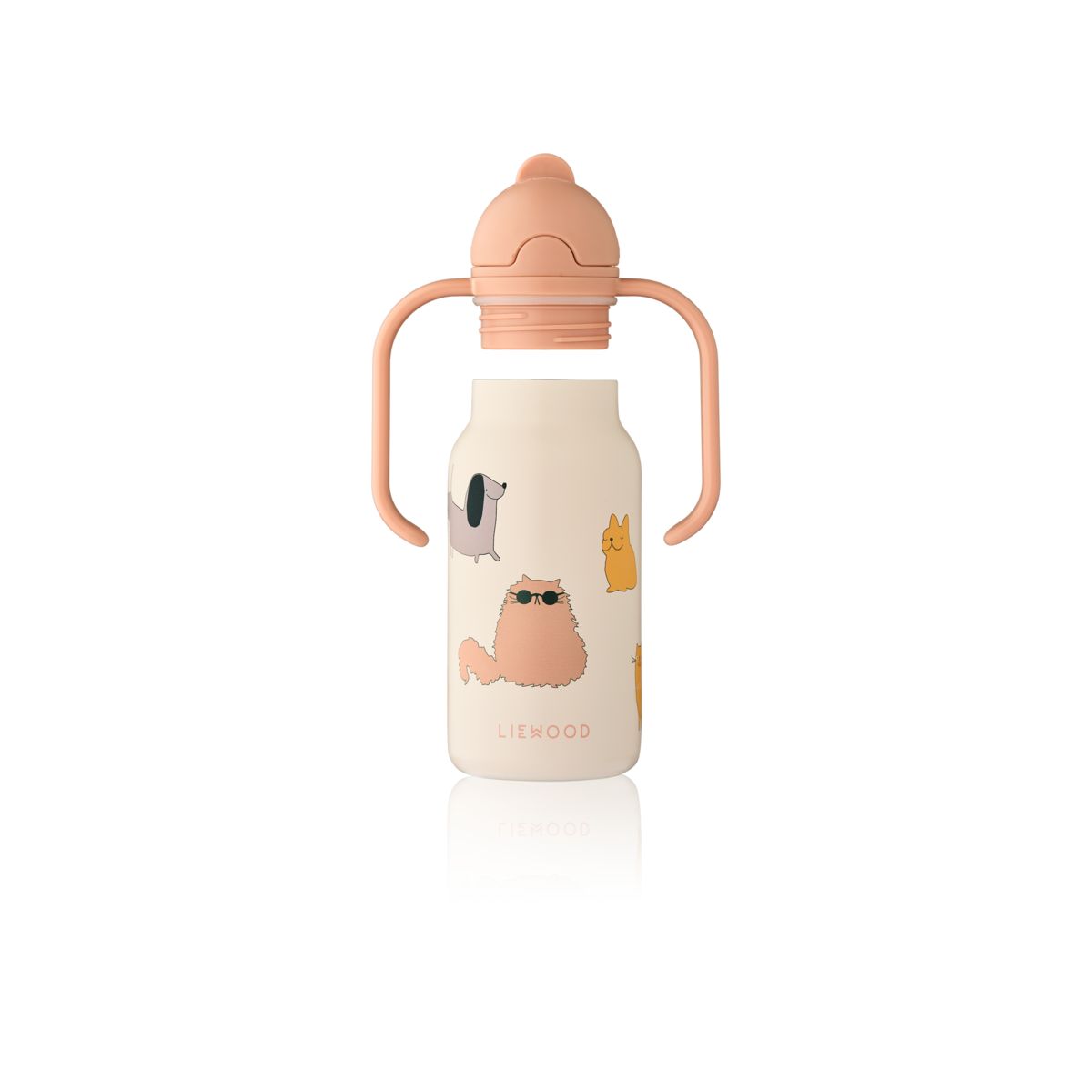 Liewood KIMMIE Bedruckte Flasche 250 ml - Cats and Dogs / Sandy - Wasserflasche