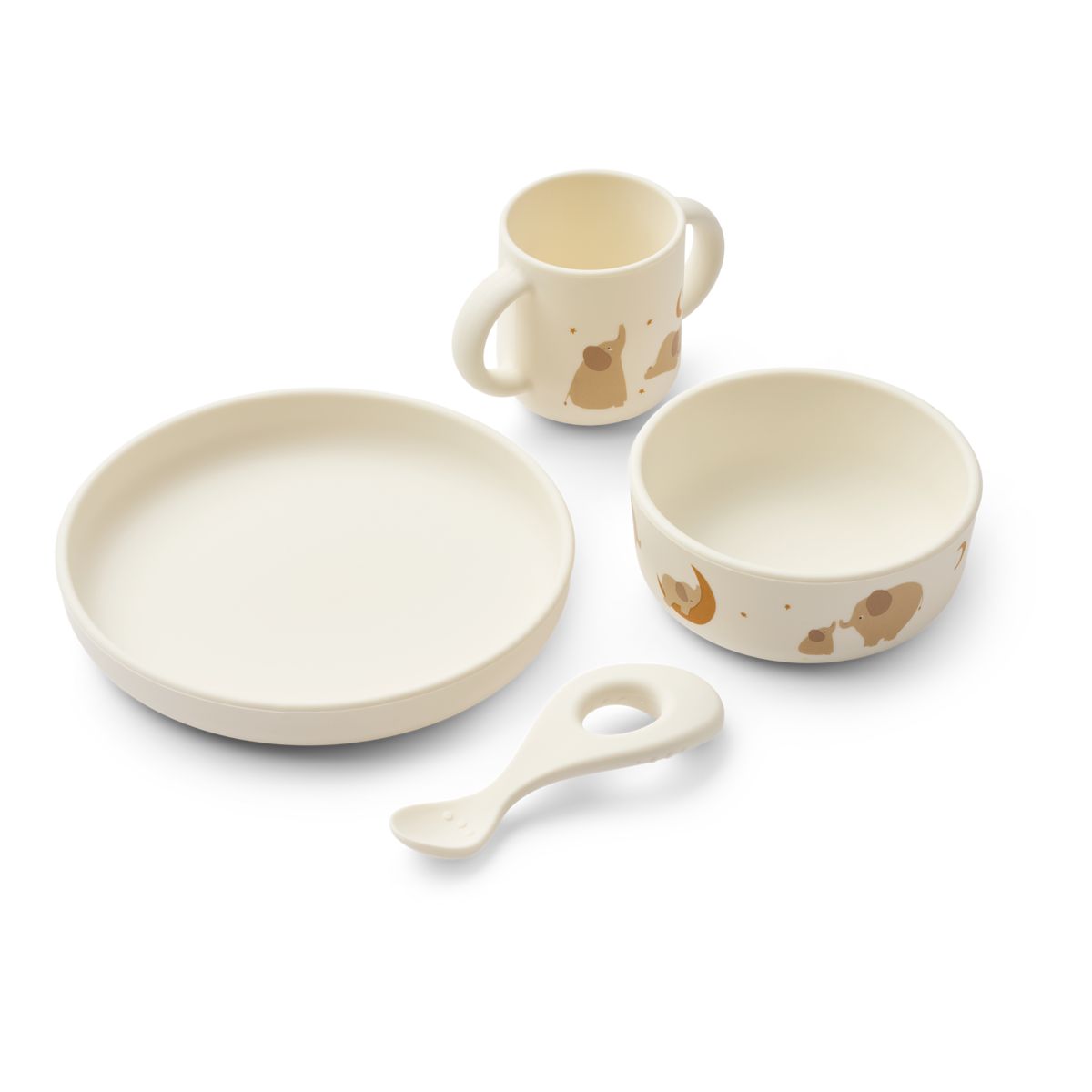 Liewood VIVI Silikon Geschirrset - Elephant / Creme de la creme - Geschirr satz