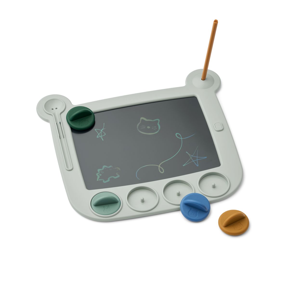 Liewood VENZORA LCD-Zeichenbrett mit Stempeln - Dove blue multi mix - Kreatives Spielzeug