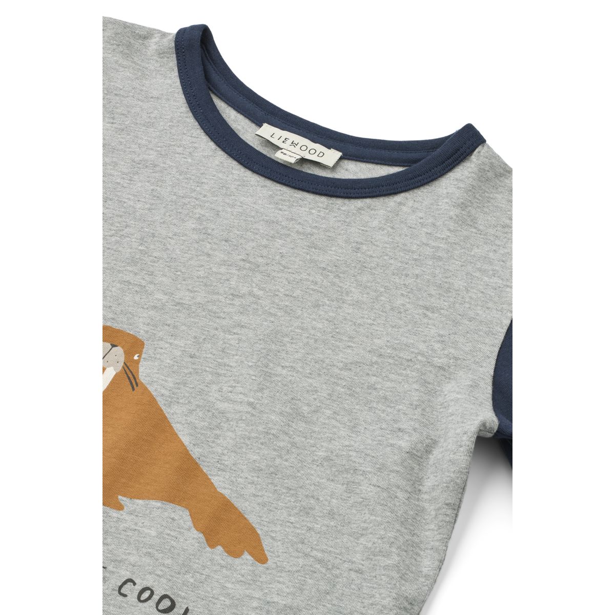 Liewood APIA Langarm T-Shirt - Walrus / Grey melange / Classic navy - T-shirt