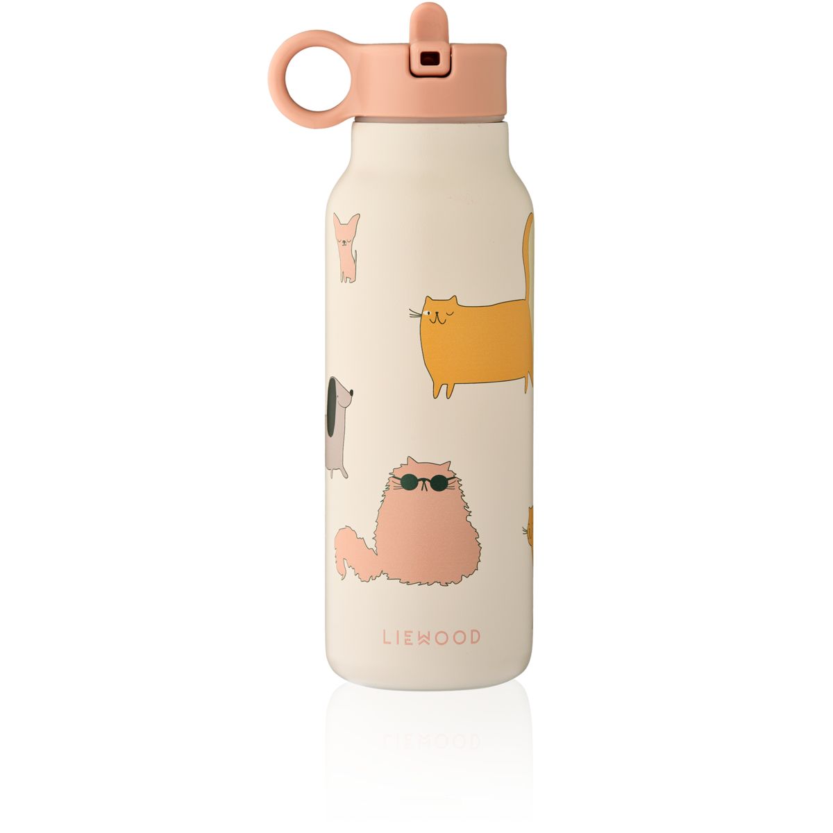 Liewood Falk Wasserflasche 350 ml - Cats and Dogs / Sandy - Wasserflasche