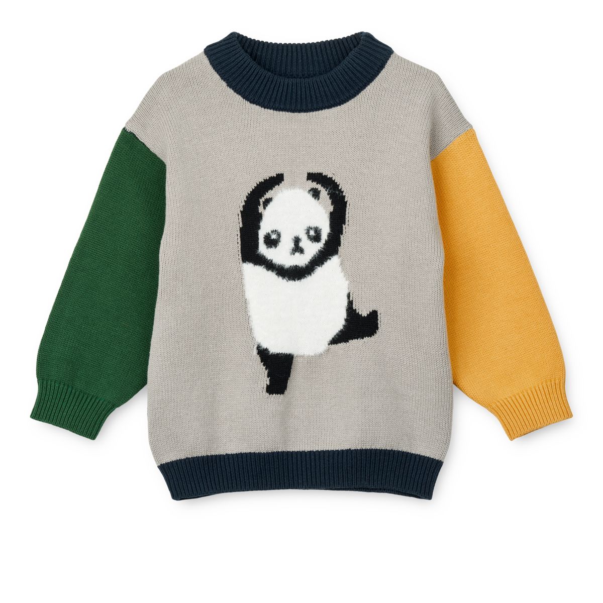 ORLANE Strickpullover mit Stickerei - Panda / Mist / Classic navy multi mix