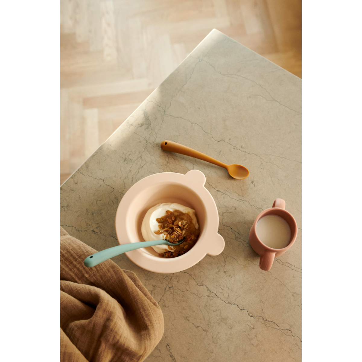 Liewood Peony Schale mit Saugnapf 2er-Pack - Mustard / tuscany rose mix - Schalen