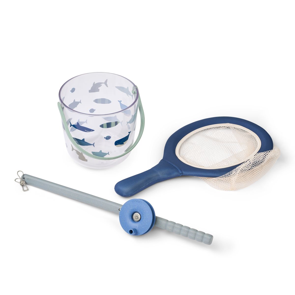Liewood Cora Crab Fishing Set with Net - Shark / Dove blue - OUTDOOR TOY
