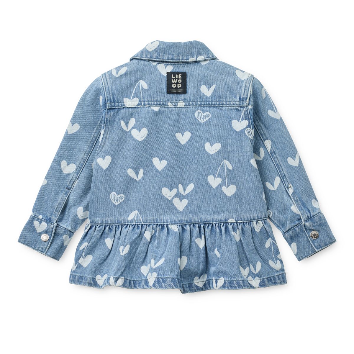 Liewood KENZA bedruckte Denim Hemdjacke - Sweethearts / light blue denim - Obershirt