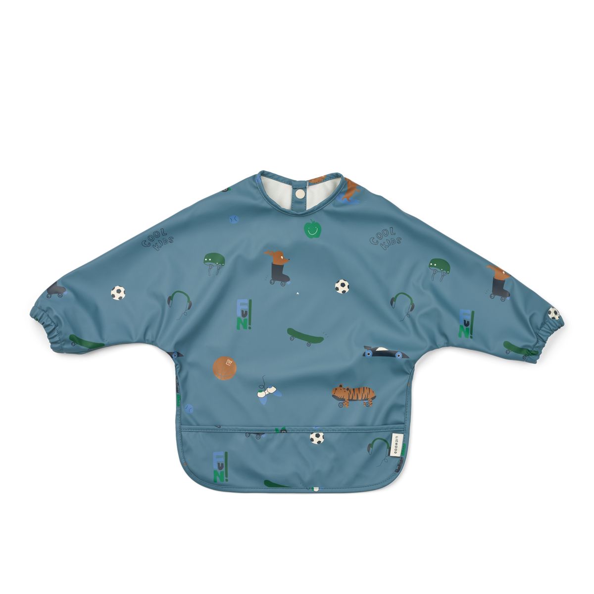 Liewood Merle Printed Cape Bib - Fun / Beach blue - CAPE BIB