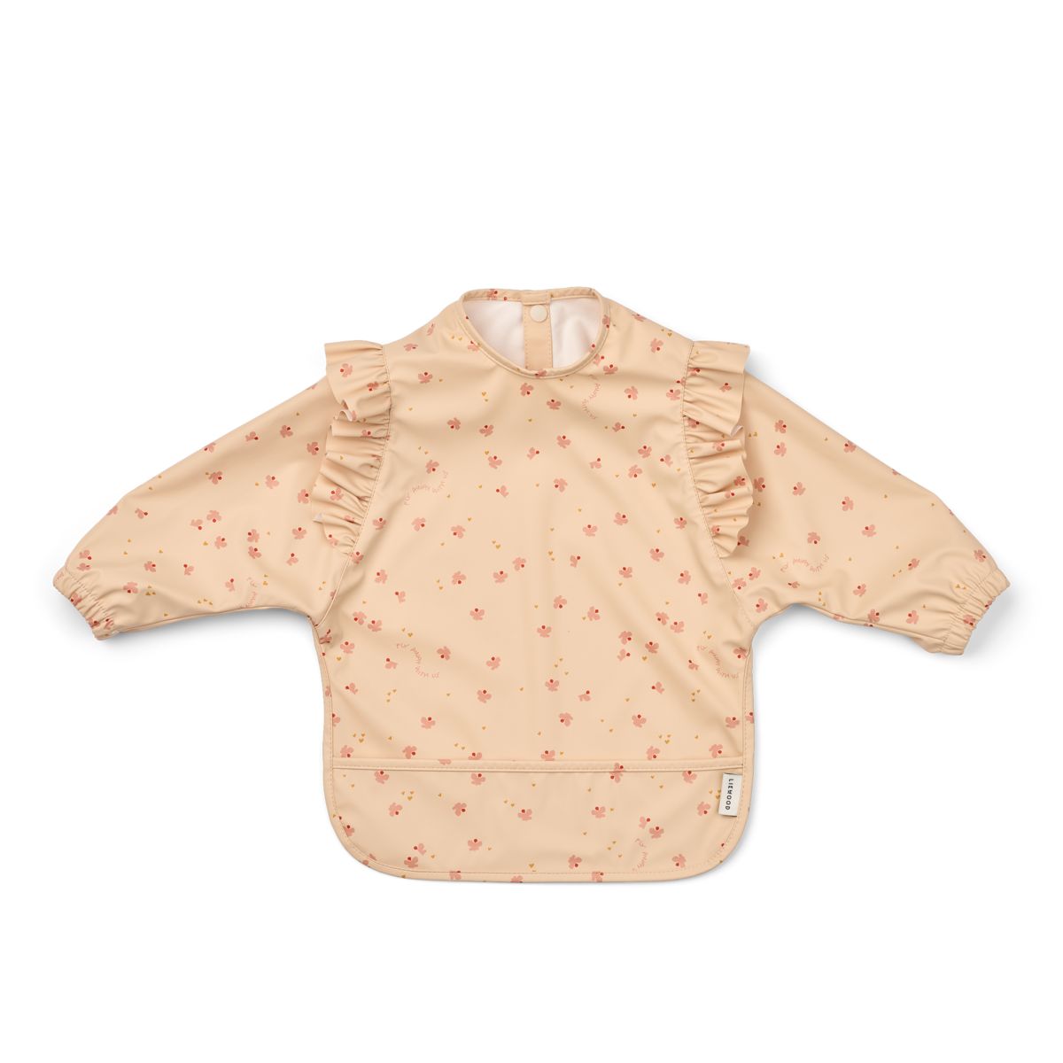 Liewood Merle Ruffle Cape Bib - Mini Butterfly / Apple blossom - CAPE BIB