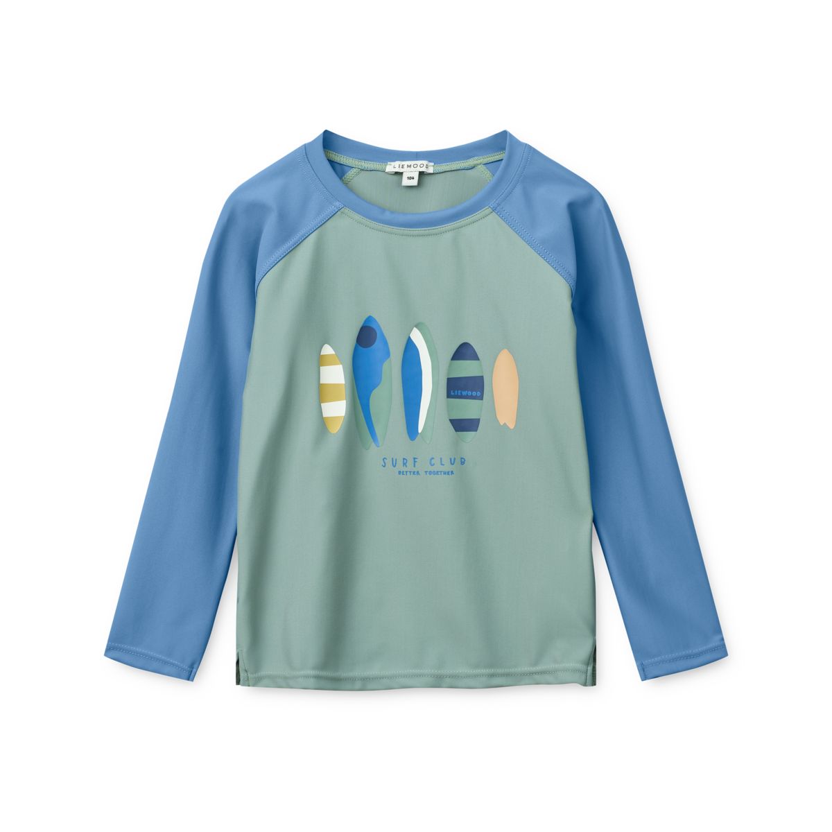 Liewood Noah Langarm-Badeshirt - Boards / Light peppermint - Schwimm-T-Shirt