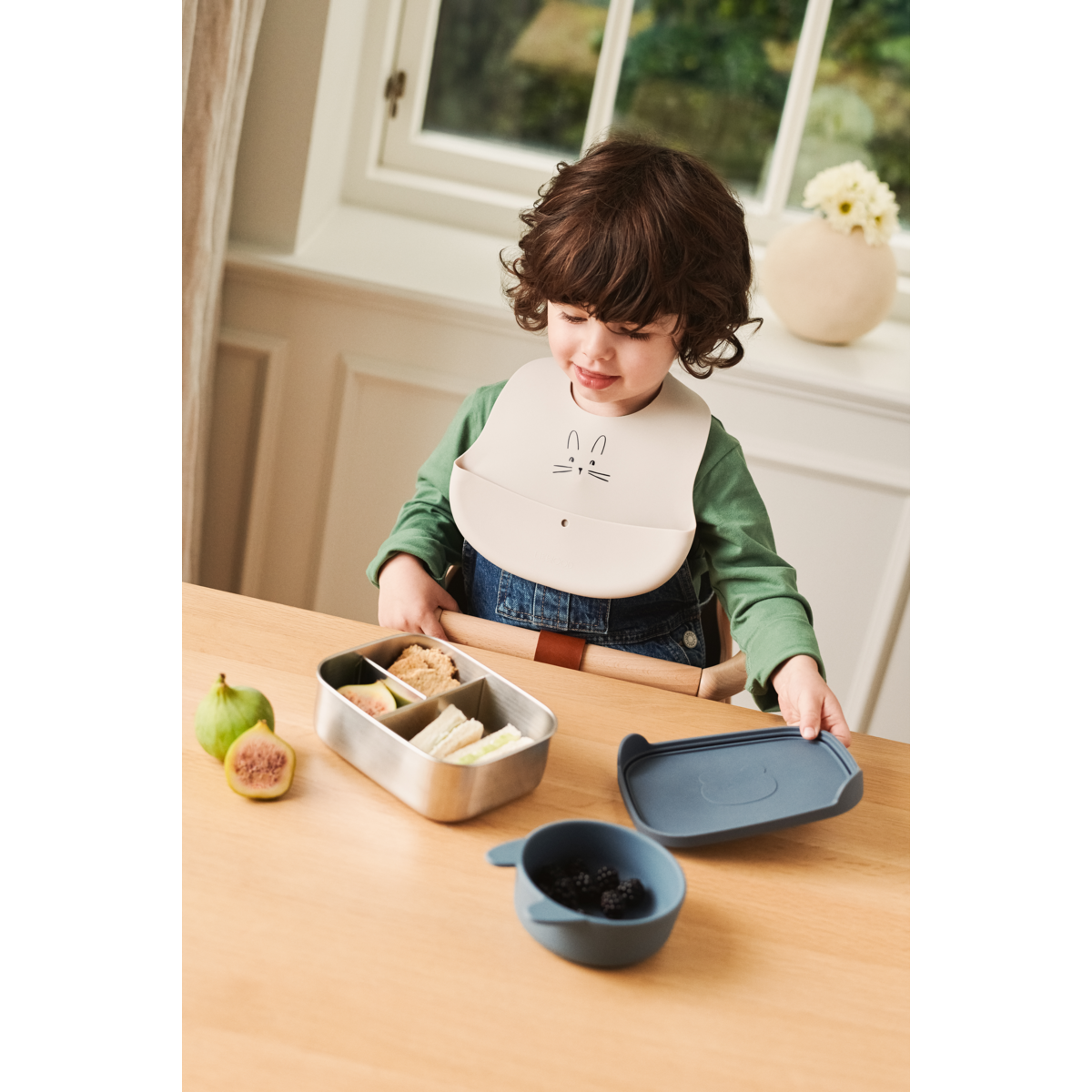 Liewood EMBER Bedruckte Lätzchen, 2er-Pack - Rabbit Sandy / Oat - Lätzchen