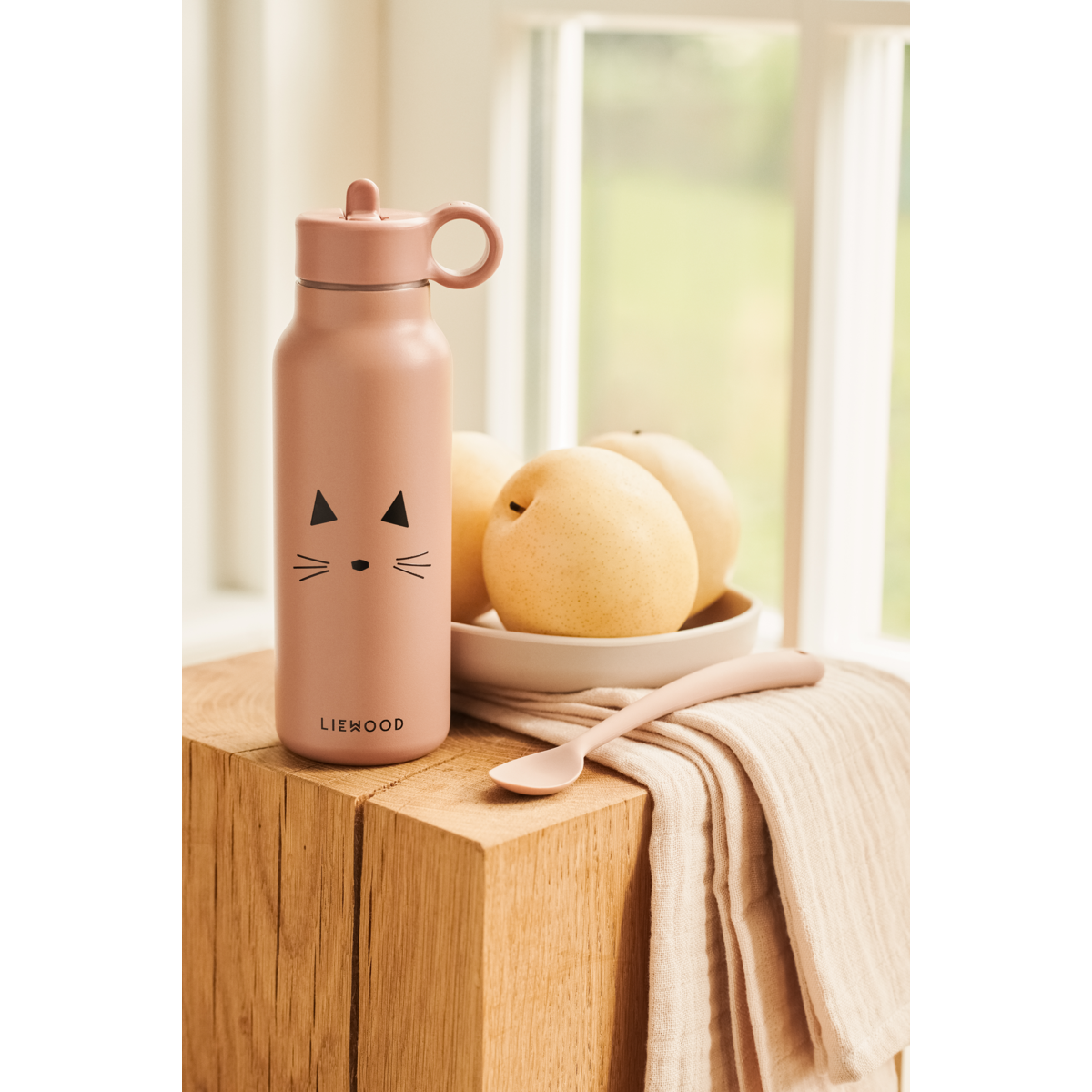 Liewood Falk Wasserflasche 350 ml - Cat dark rose - Wasserflasche