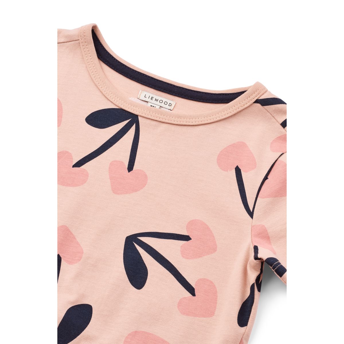 Liewood Kya Short-sleeve peplum T-shirt - Mega Cherry heart / Rosey - TSHIRT