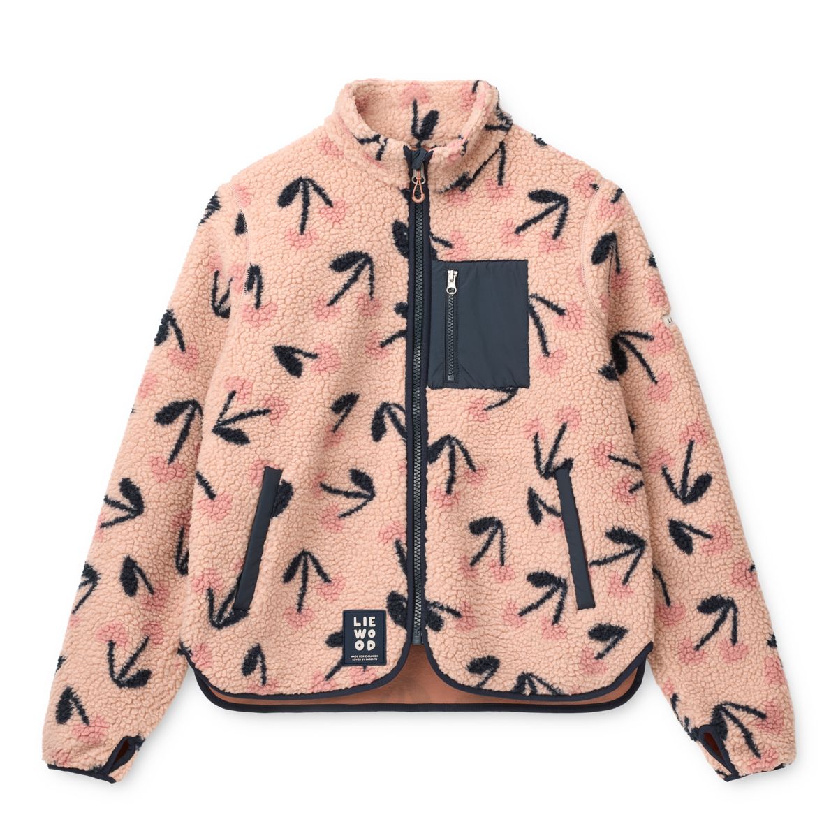 Liewood Nelson Pile Jacket For Adults - Mega Cherry heart / Rosey - JACKET