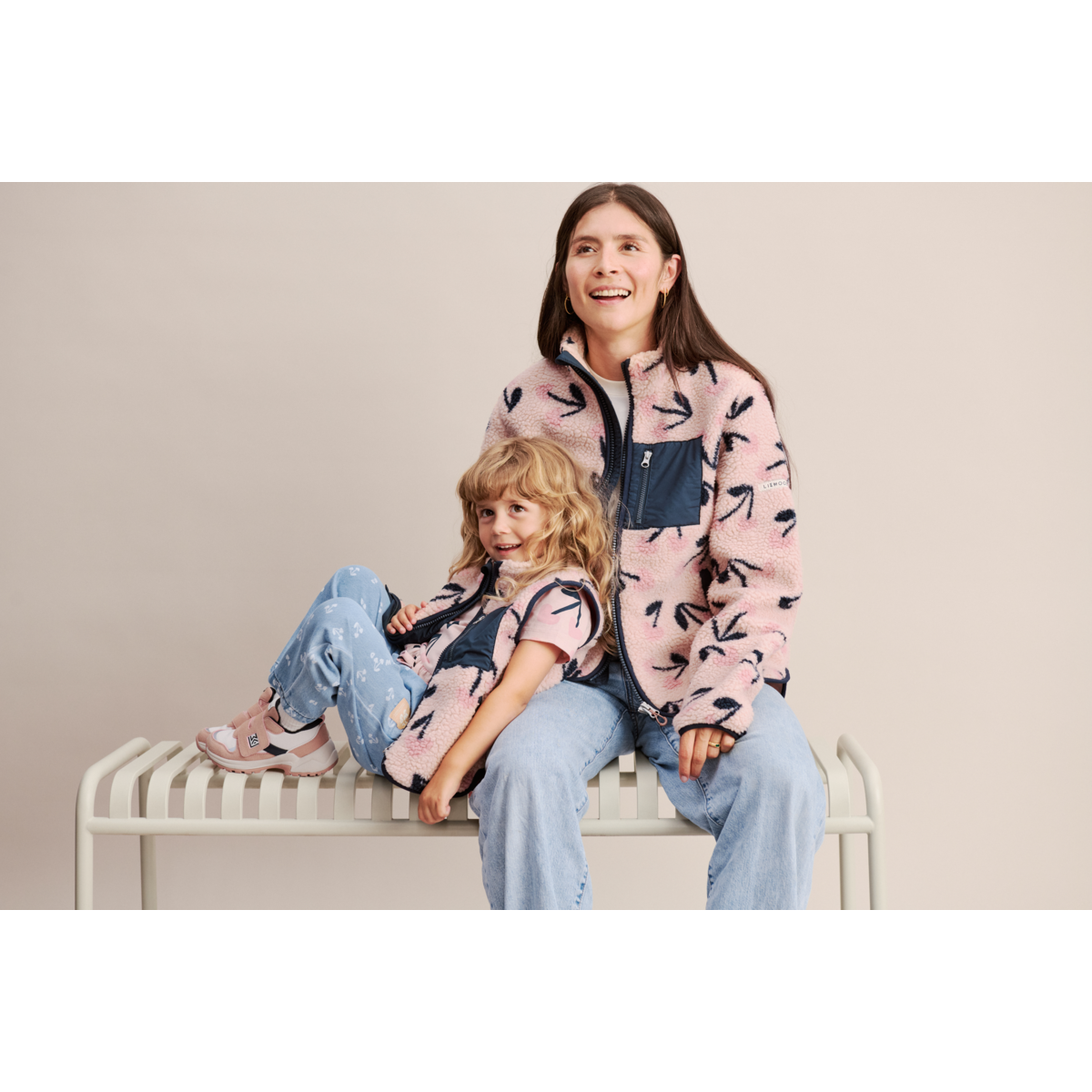 Liewood Borris Light Print Denim Pants - Cherry heart sandy / Denim - PANTS