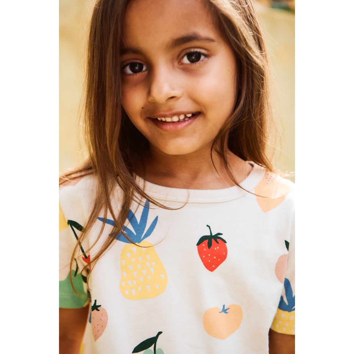 Liewood APIA bedrucktes Kurzarm-T-Shirt - Fruit / Sandy - T-shirt