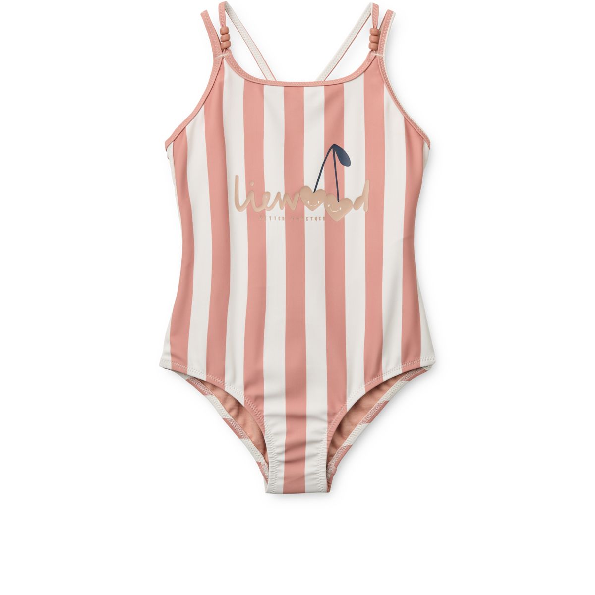 Liewood Suna Gestreifter Badeanzug - Coral blush / creme de la creme stripe - Badeanzug