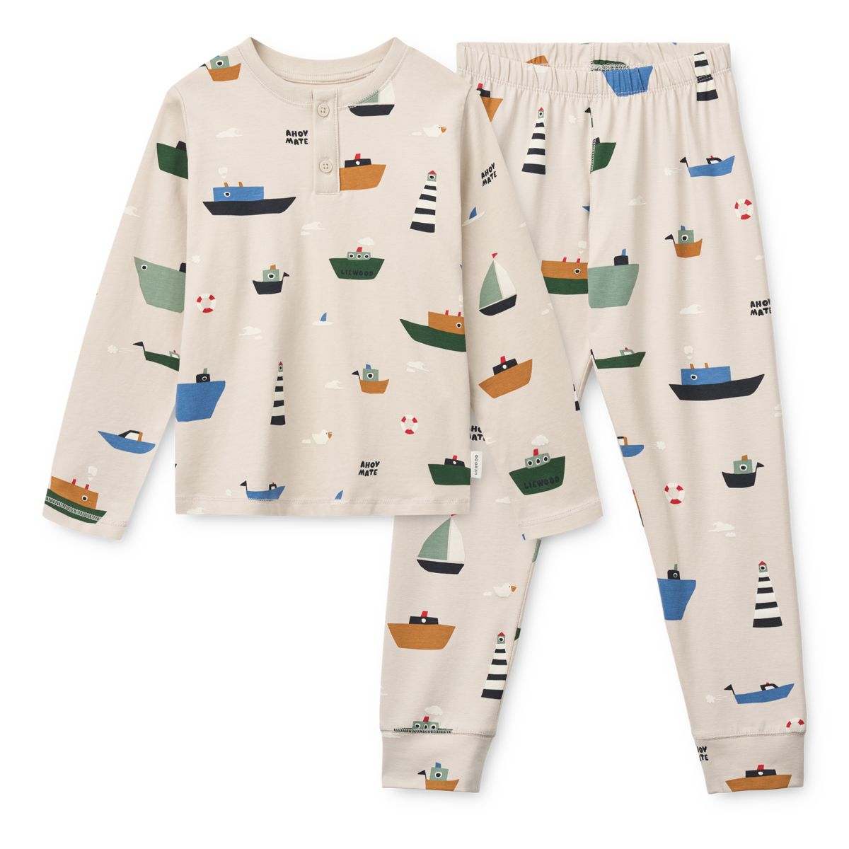 Liewood WILHELM bedrucktes Pyjama-Set - Sailing / Sandy - Pyjama-Set