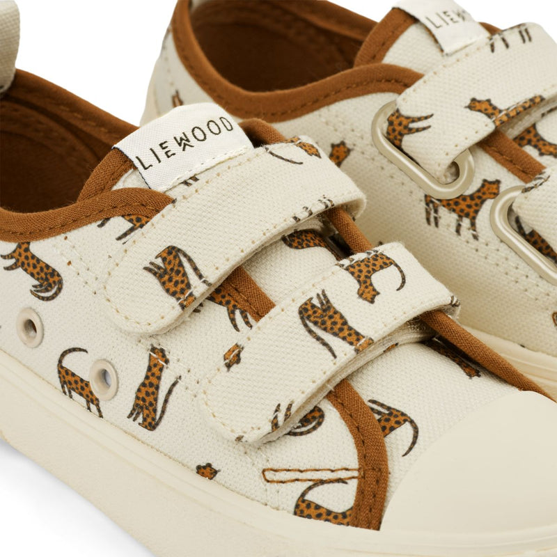 Liewood Kim Canvas-Sneakers, Niedrig Geschnitten - Leopard / Sandy - Sneakers