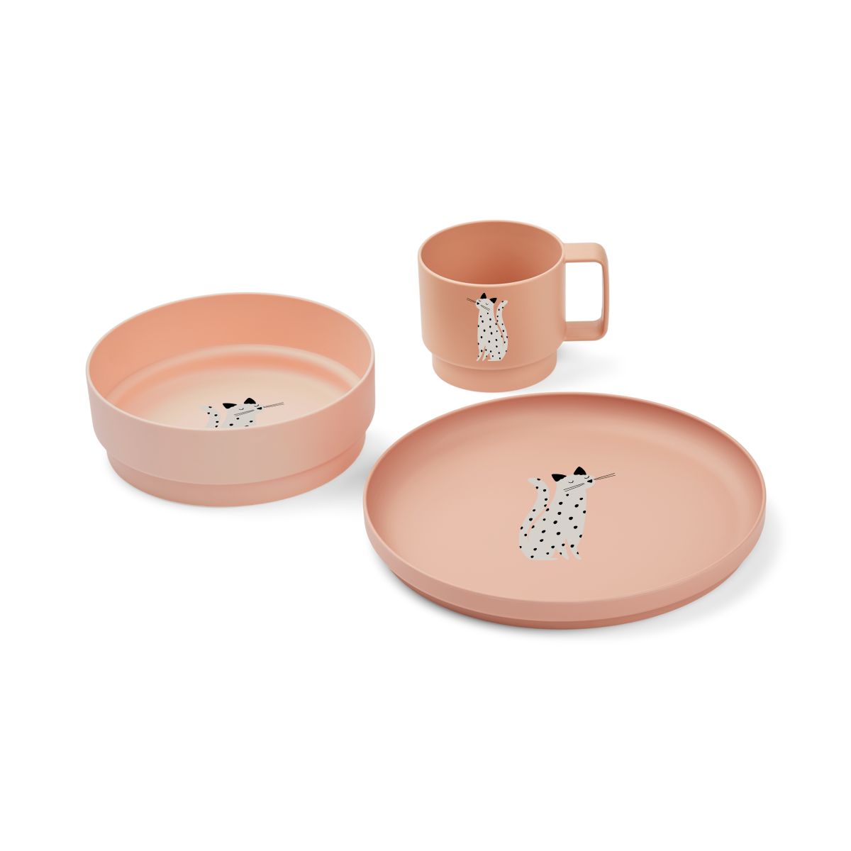 Liewood Archi-Geschirrset - Cat / Tuscany rose - Geschirr satz