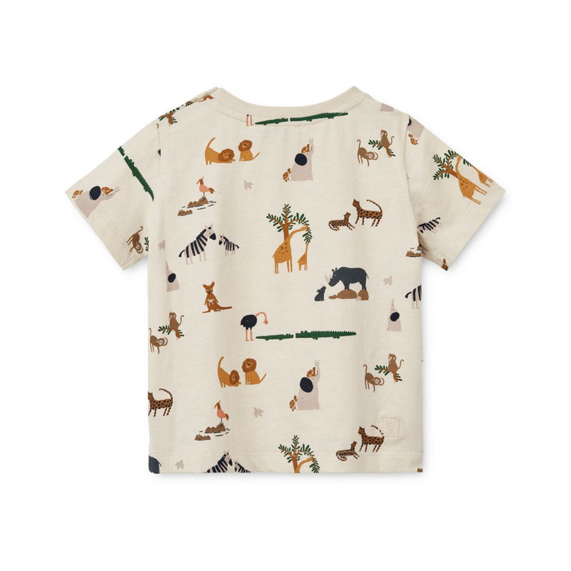 Liewood Apia Baby Bedrucktes Kurzarm T-Shirt - All together / Sandy - T-shirt