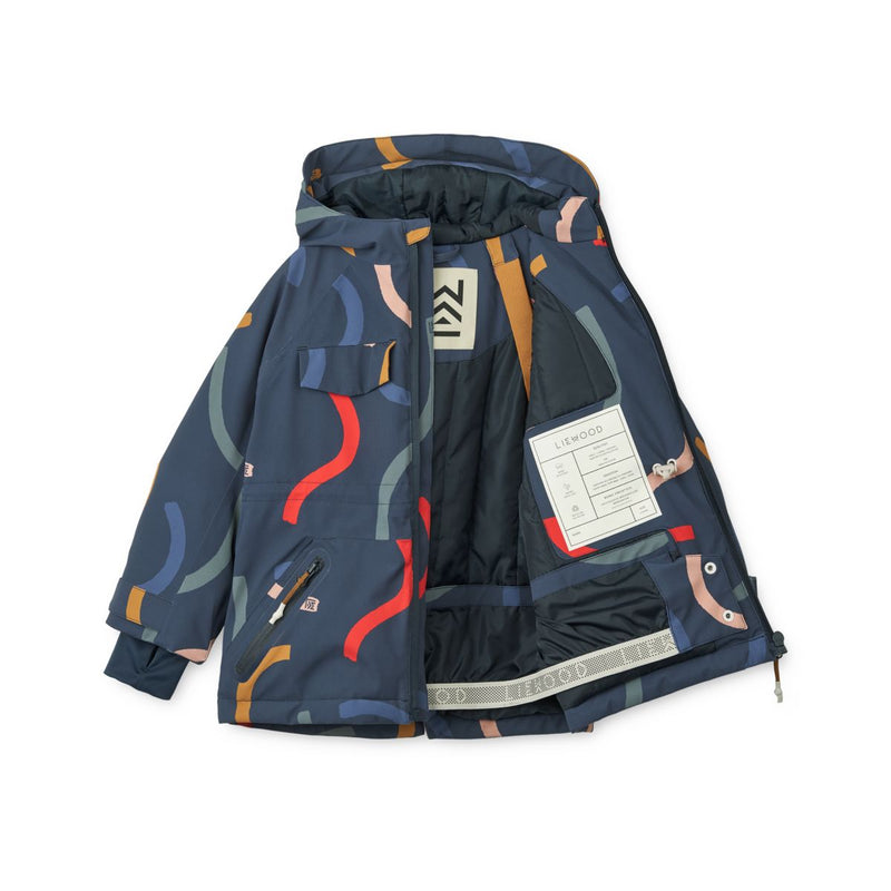 Liewood Kalle Schneejacke - Graphic swirls / Classic navy - Jacke