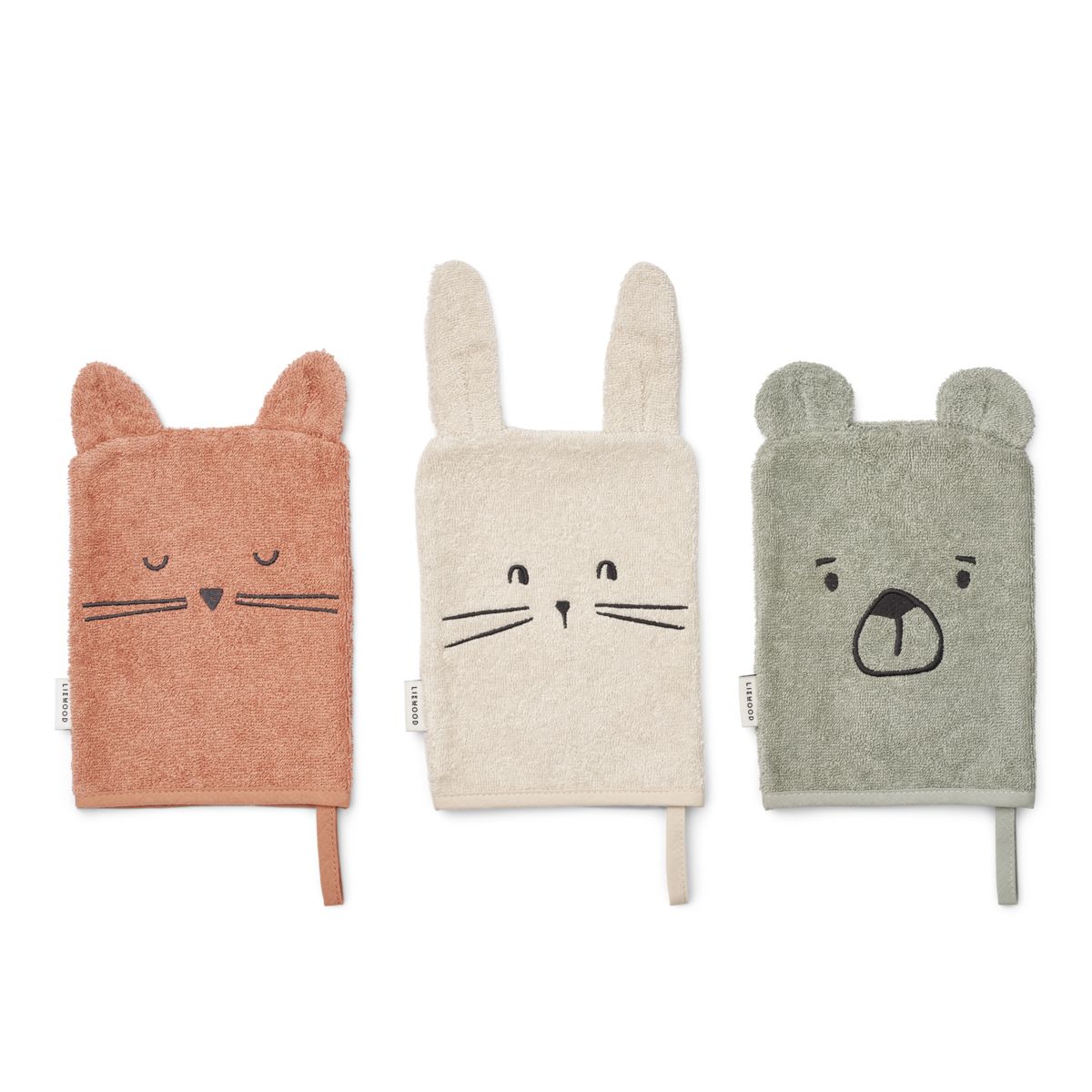 Liewood Sylvester Klassisch Waschlappen 3er-Pack - Dove blue mix - Häntucher / Waschlasppen