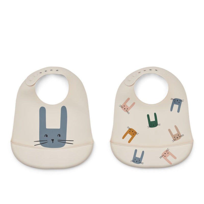 Liewood Tilda Silikon Lätzchen 2er Pack - Bunny / Sandy - Lätzchen