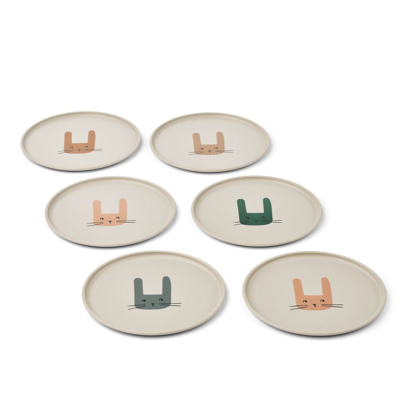 Liewood Remco Teller 6er-Pack - Bunny / Sandy - Teller