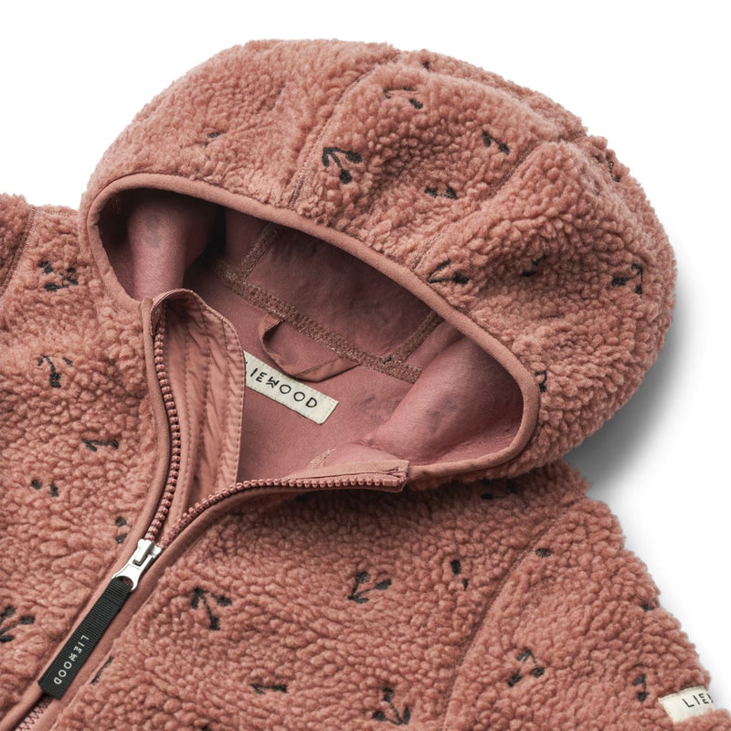 Liewood Mara Fleecejacke mit Kapuze - Cherries / Dark rosetta - Jacke
