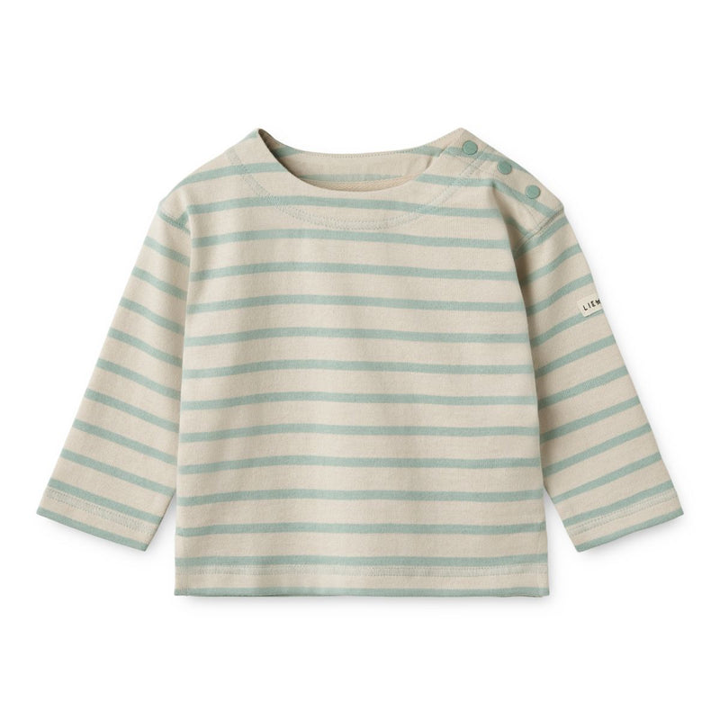 Liewood Farah Baby-T-Shirt mit Streifen - Y/D Stripe Ice blue / Sandy - Sweatshirts