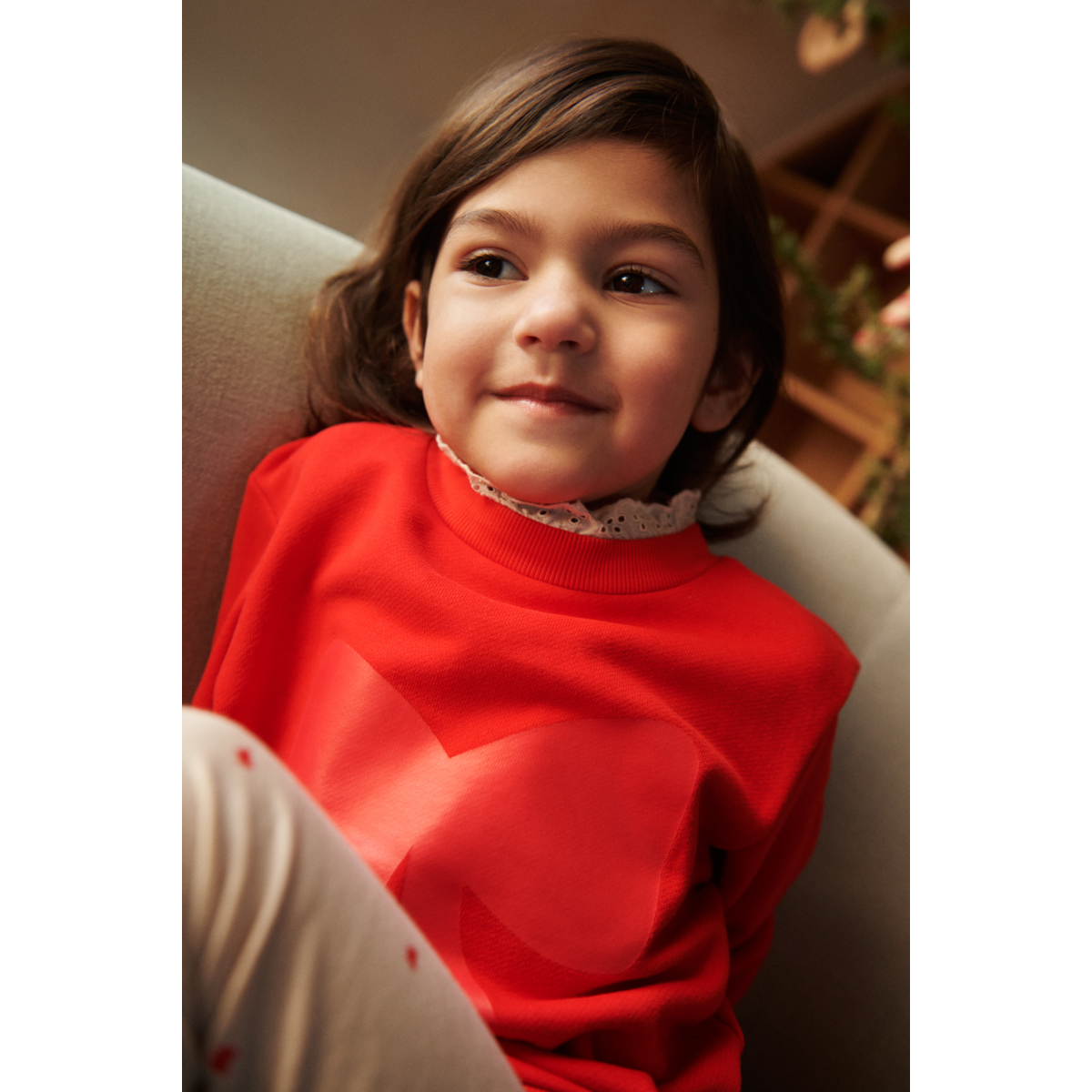 Liewood Rakel Sweatshirt mit Spitze - Holiday bow dark red / Apple red - Sweatshirts