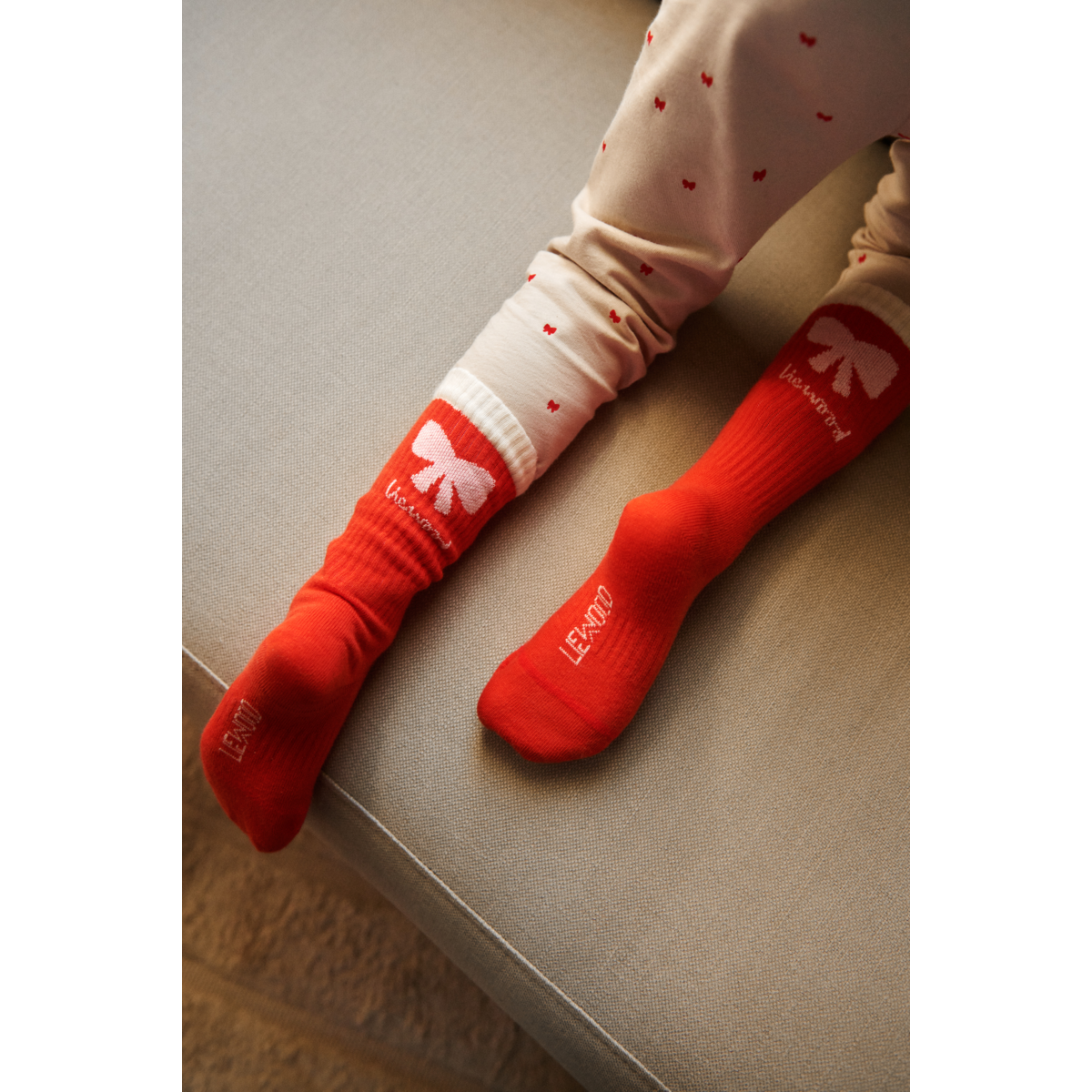 Liewood Marie Leggings - Holiday bow / Sandy - Leggings