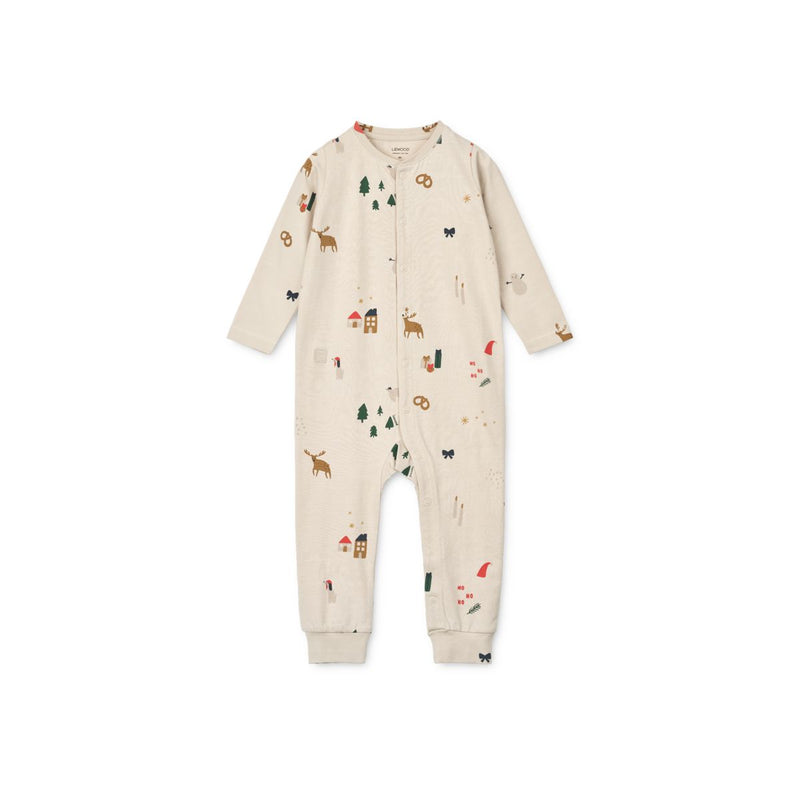Liewood Birk Pyjama-Jumpsuit - Holiday / Sandy - Pyjama-Jumpsuit