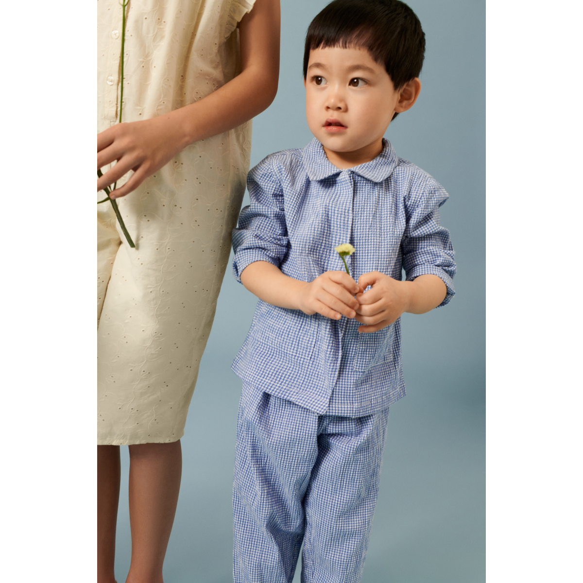 Liewood Kory Seersucker-Hemdjacke mit Karos - Y/D Check Riverside / Crisp white - Obershirt