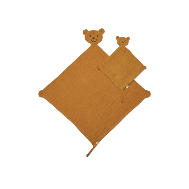 Liewood Alya Bär Schmusetuch Set - Golden caramel - Kuscheltuch