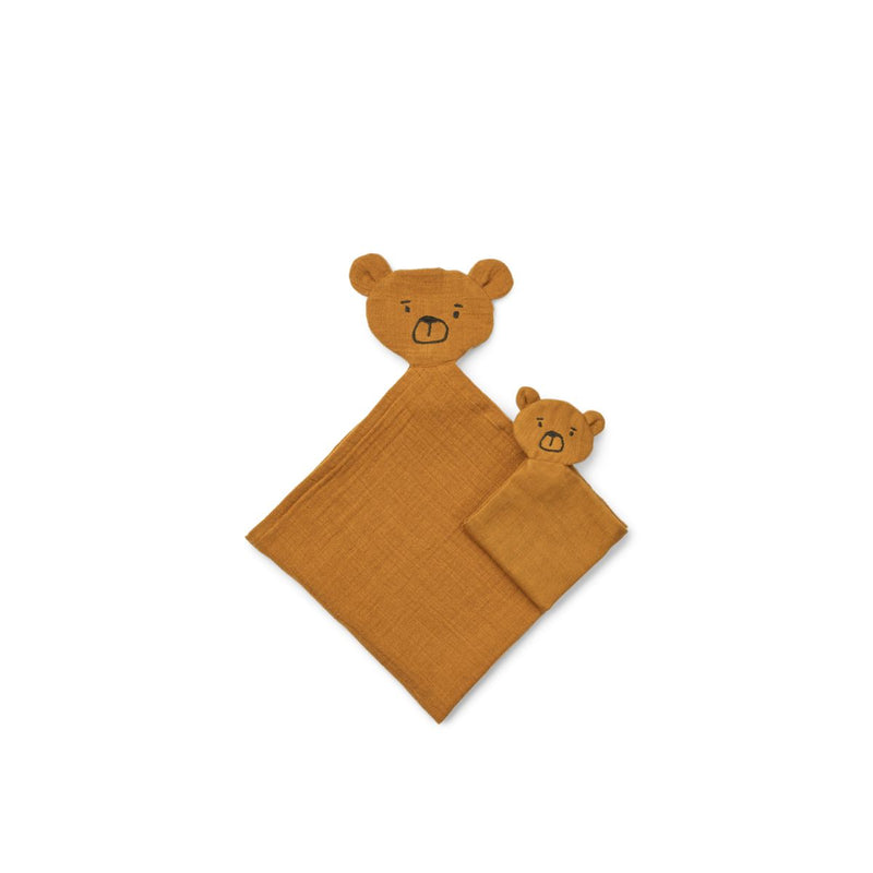 Liewood Alya Bär Schmusetuch Set - Golden caramel - Kuscheltuch