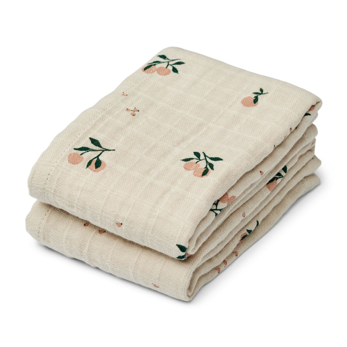 Liewood Lewis Baumwollmusselin Tuch 2er-Pack - Peach / Sea shell mix - Musselin Tuch