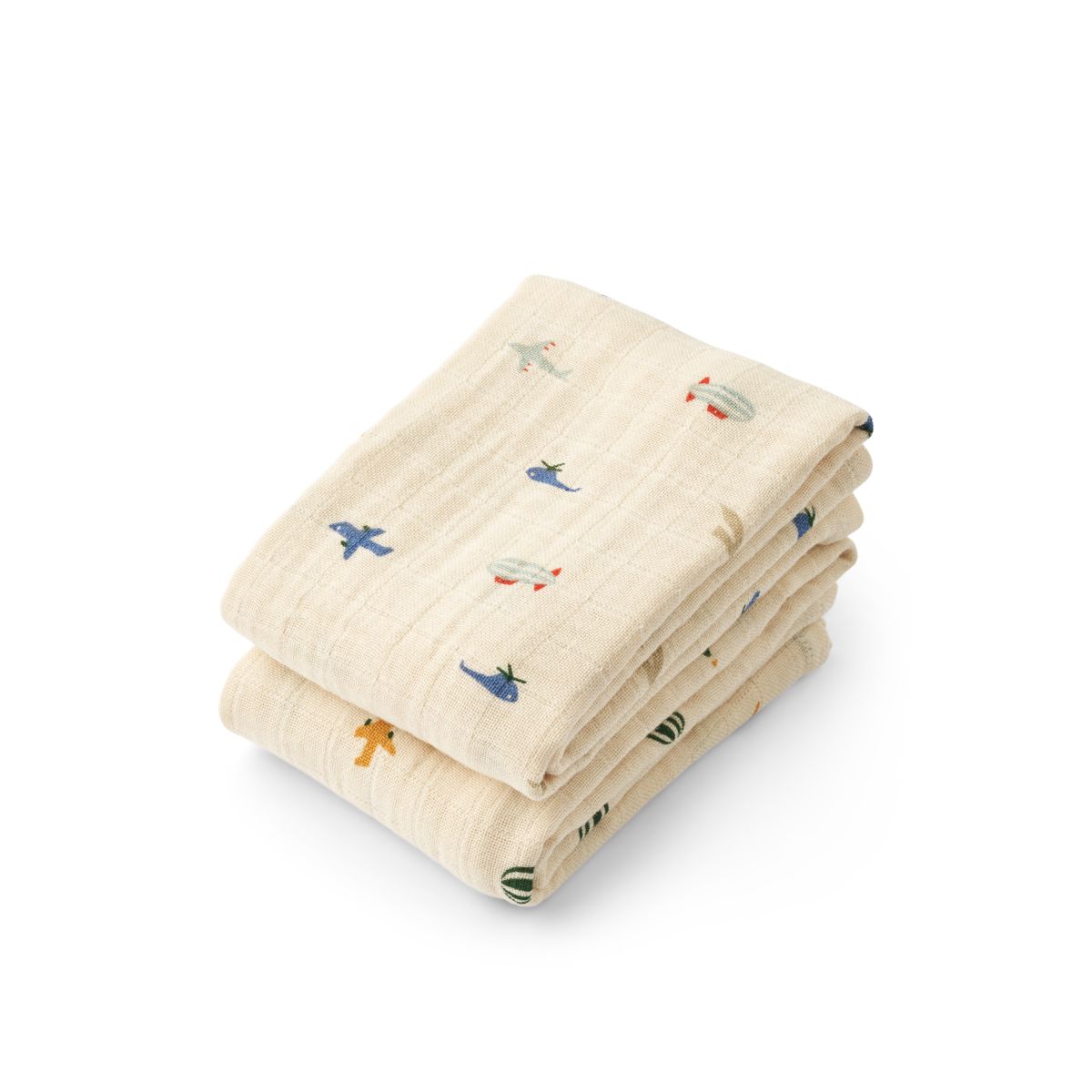 Liewood Lewis Baumwollmusselin Tuch 2er-Pack - Aviator / Ecru - Musselin Tuch