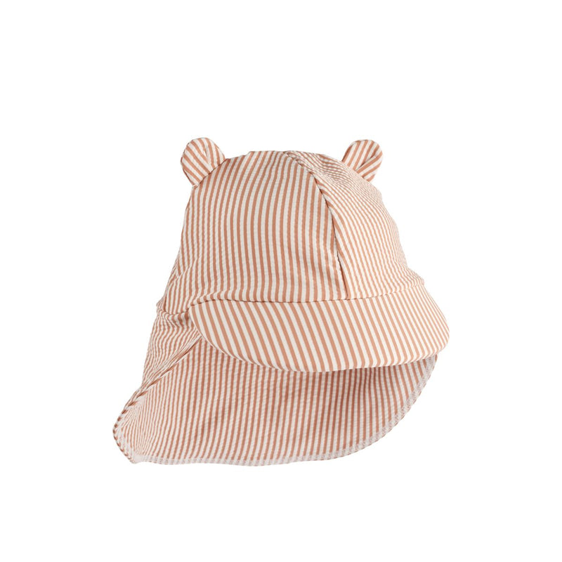 Liewood Senia Sonnenhut Seersucker - Y/D stripe Pale tuscany / Creme de la creme -