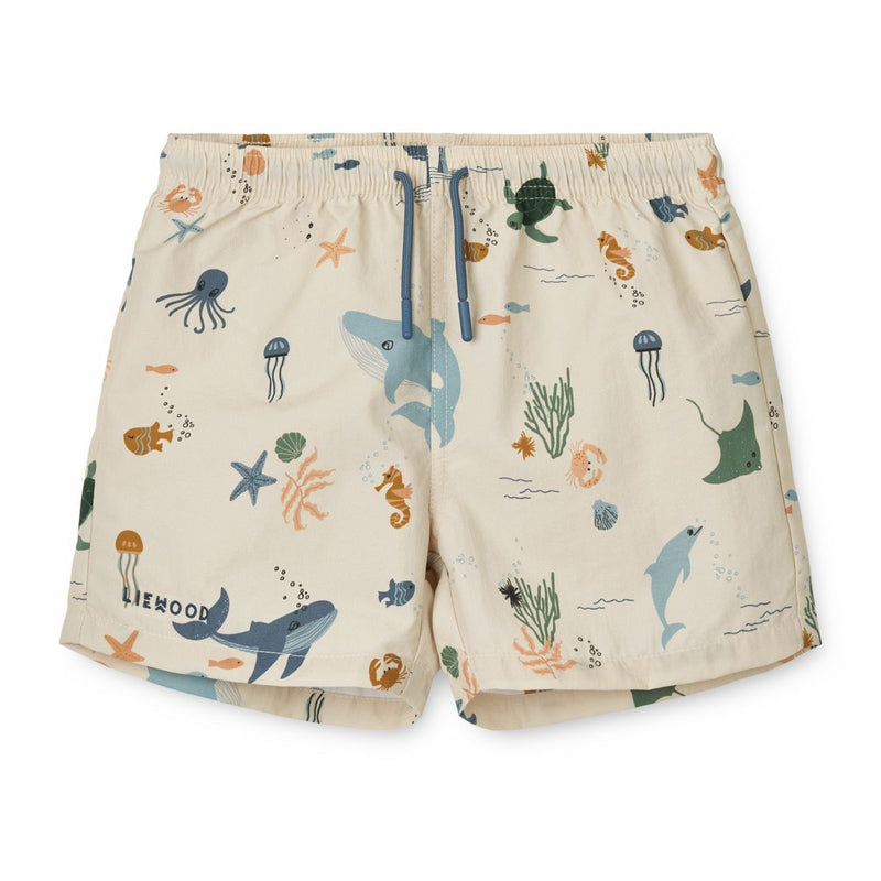 Liewood Aiden Bedruckte Boardshorts - Sea creature / Sandy - Badeshorts