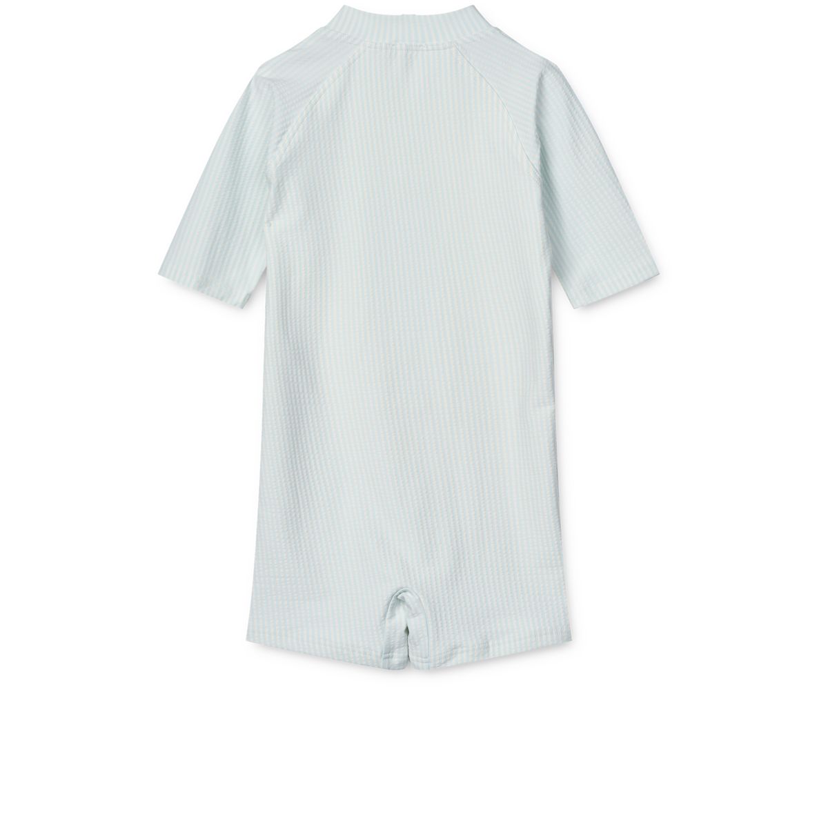 Liewood Max Seersucker Short-sleeve swim Jumpsuit - Y/D stripe Pure sky / Creme de la creme - SWIMSUIT