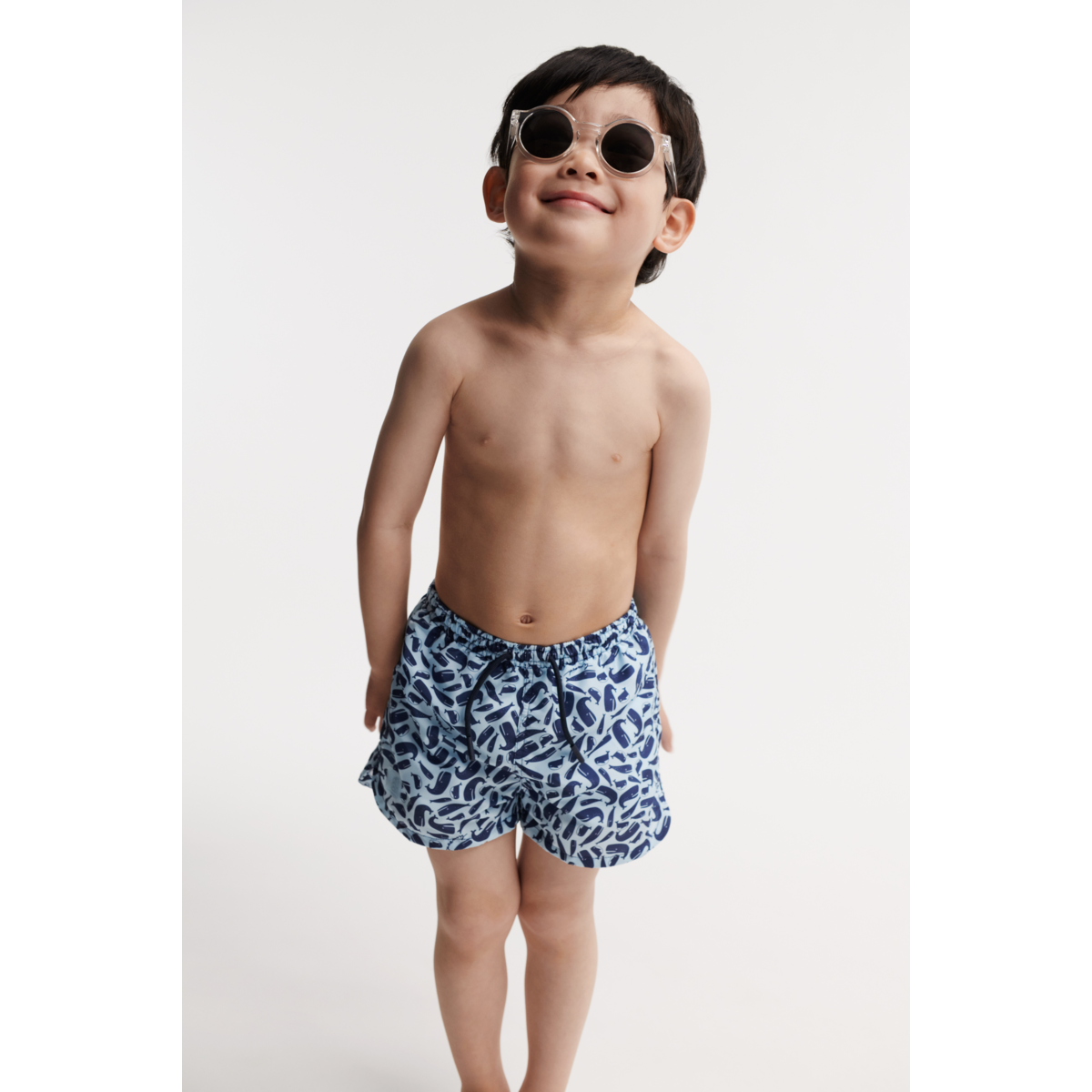 Liewood Aiden Bedruckte Boardshorts - Ocean / Pure sky - Badeshorts