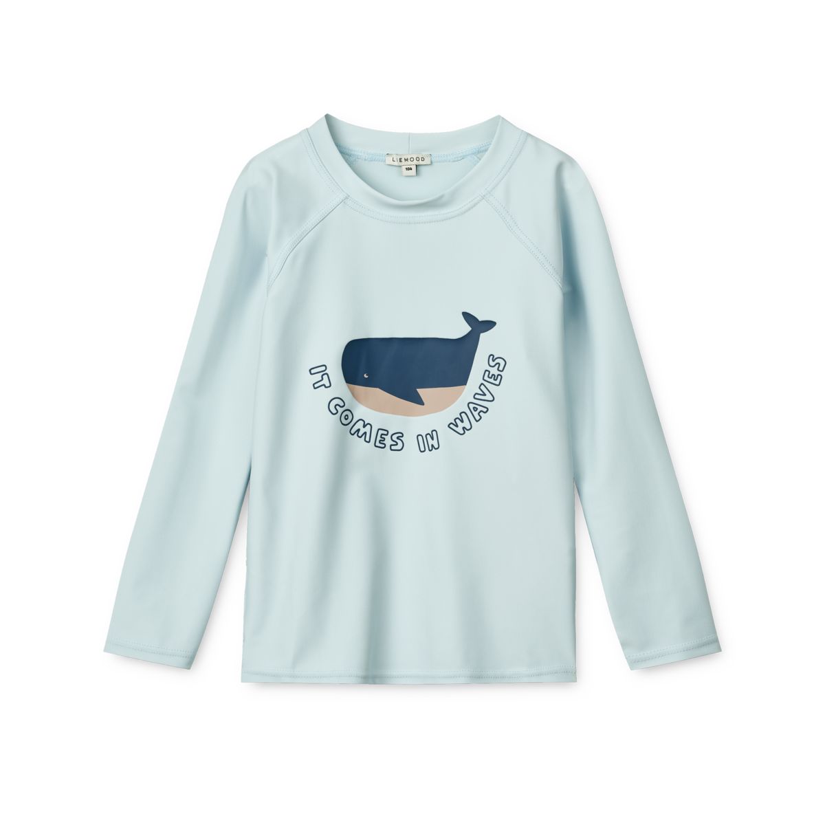 Liewood Noah Langarm-Badeshirt - It comes in waves / Pure sky - Schwimm-T-Shirt