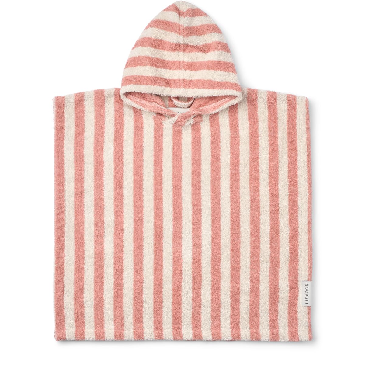 Koi Frottee Poncho - Coral blush / creme de la creme stripe