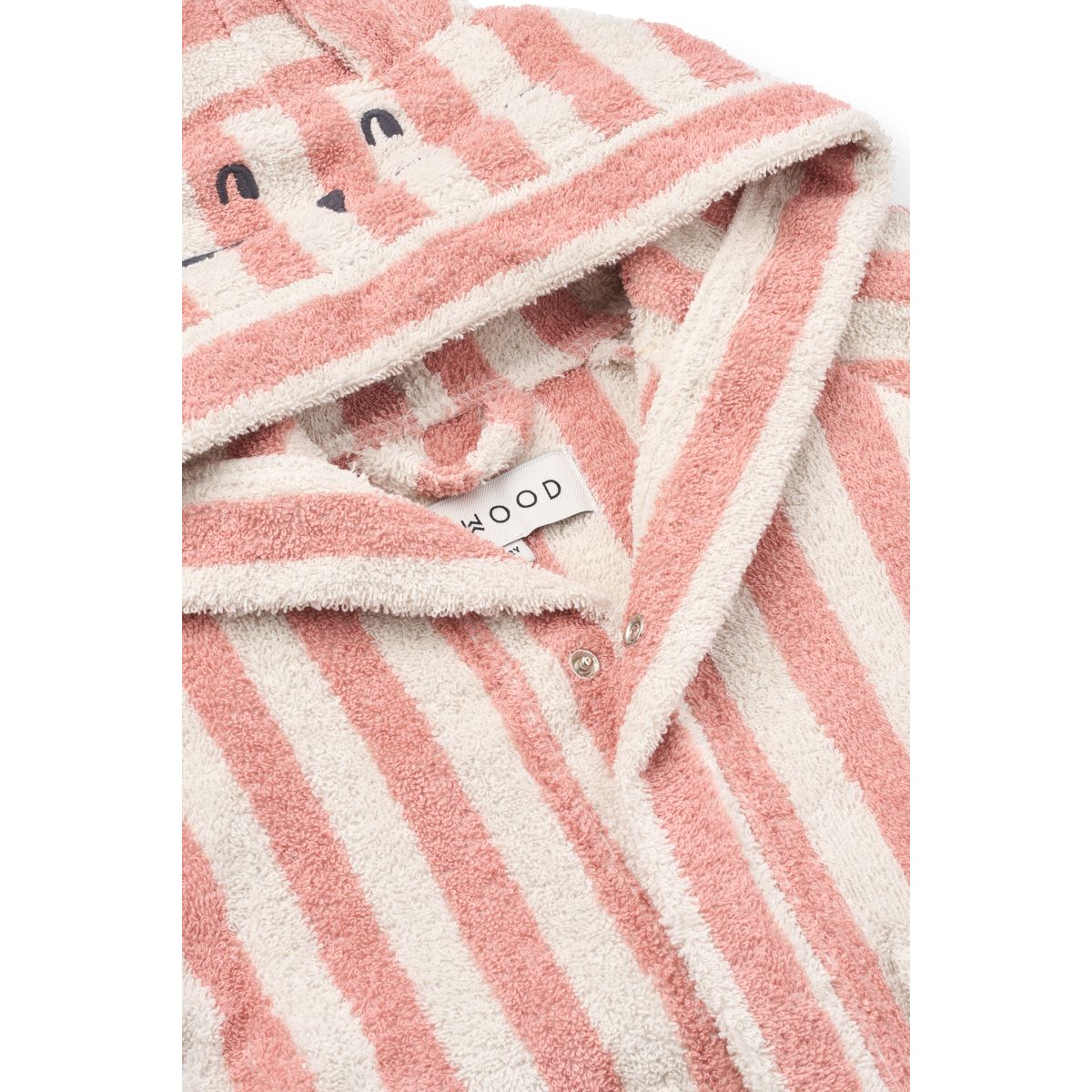 LILY   Bademantel - Coral blush / creme de la creme stripe
