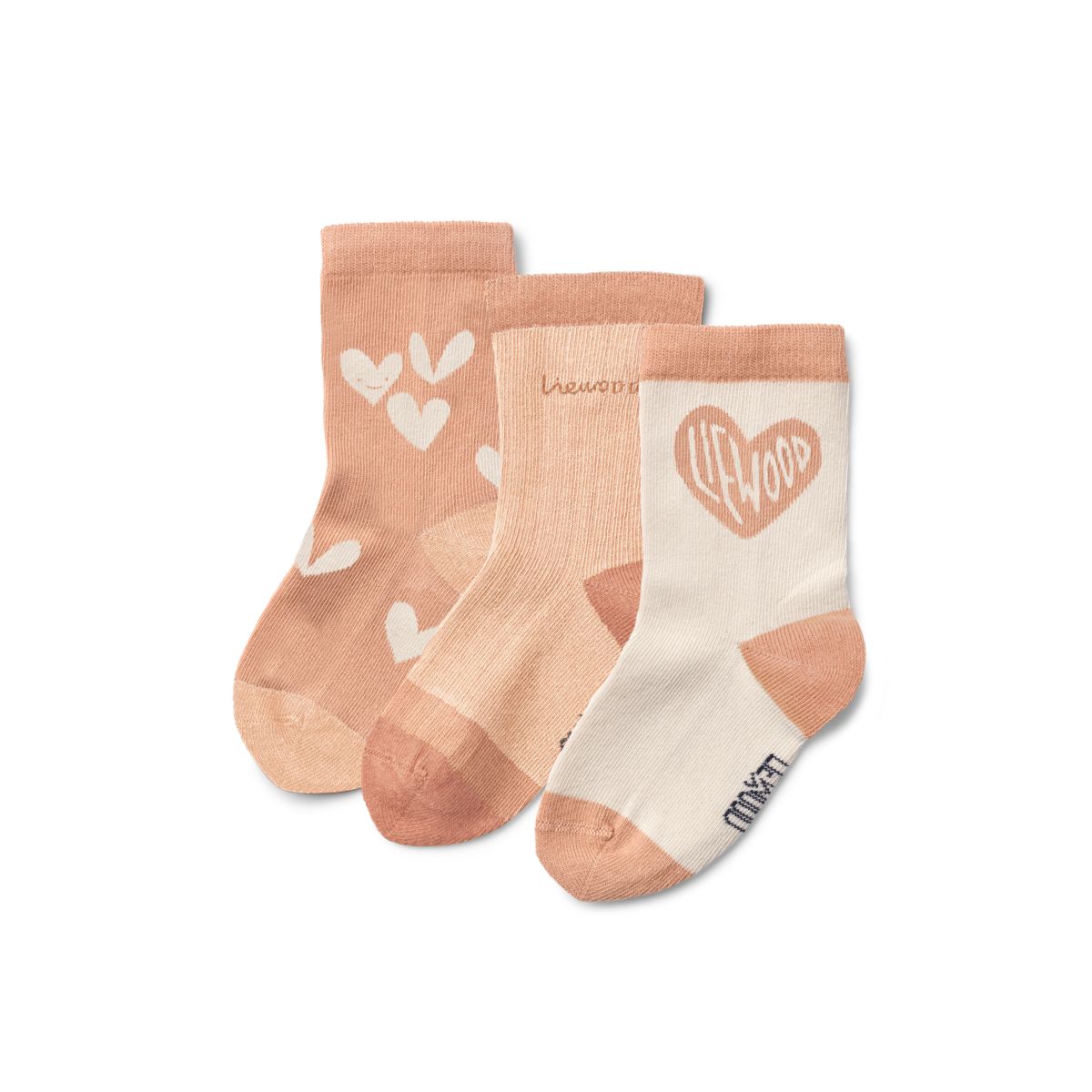 Liewood Silas Baumwoll Socken 3er Pack - Sweetheart / Pale Tuscany mix - Socken/Strümpfe