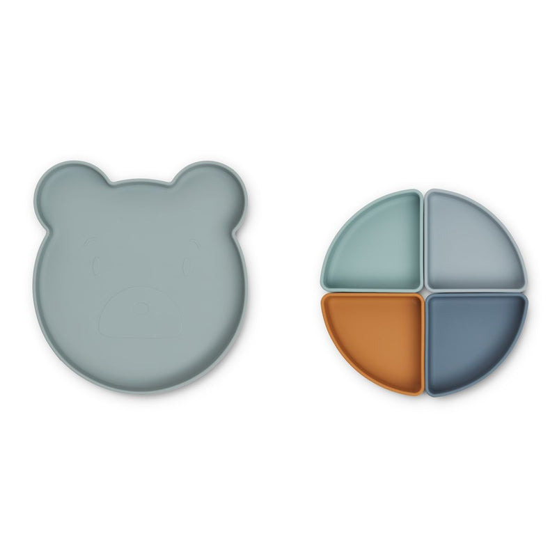 Liewood Arne unterteilter Teller - Mr bear blue fog multi mix - Teller