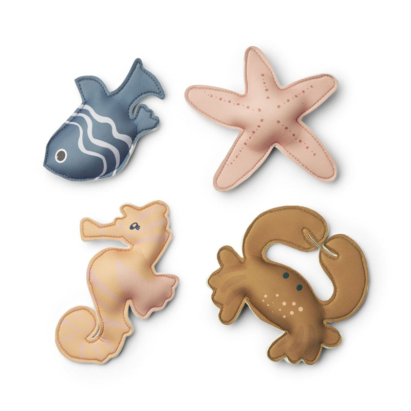 Liewood Dion Tauchspielzeug, 4Er-Pack - Sea creature / Sandy - Badezimmerspielzeug