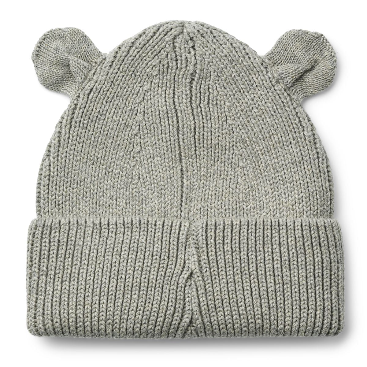 Liewood Gina Rippenstrickmütze mit Bärenohren - Grey melange - Hut & Kappe