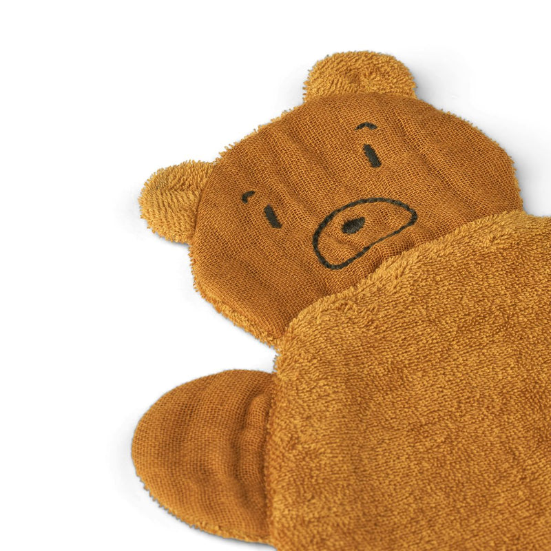 Liewood Janai Schmusetuch 2er-Pack - Mr bear / Golden caramel - Kuscheltuch