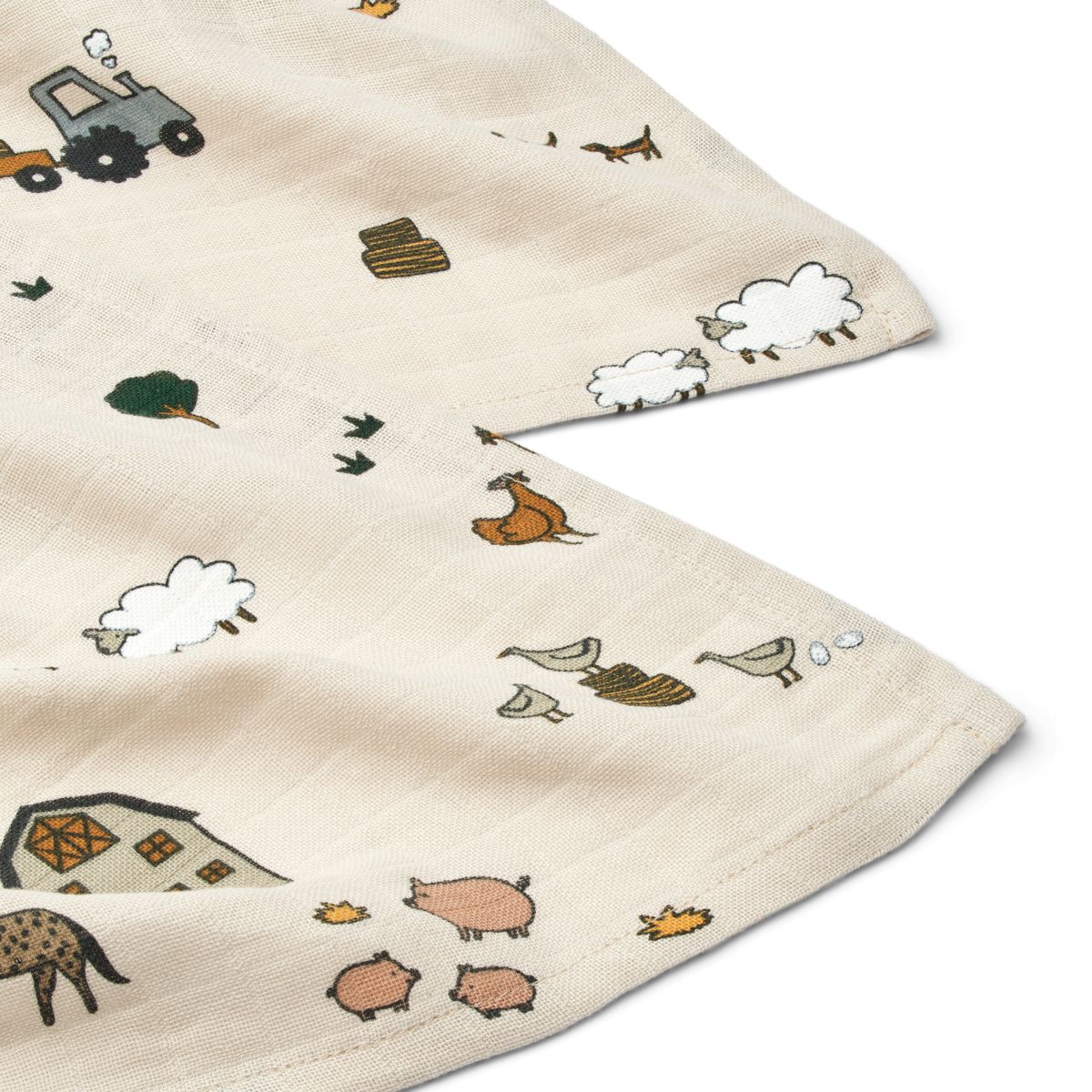 Liewood Lewis Baumwollmusselin Tuch 2er-Pack - Farm / Sandy - Musselin Tuch